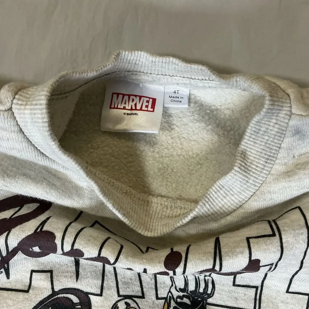 Marvel Boys Sweatshirt 4T Gray Spider-man Iron Man Captain America Hawkeye